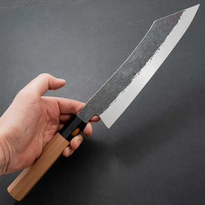 Isamitsu White #1 Stainless Clad Kurouchi Kiritsuke Gyuto 240mm Yakusugi Cedar Handle - Tetogi