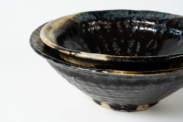 Komon Okuda Asabachi Bowl Medium Tessaiyu (iron glaze) - Tetogi