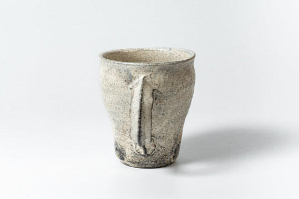 Komon Okuda Kohiki Haiyu Tall Mug (white slip glaze & ash glaze) - Tetogi