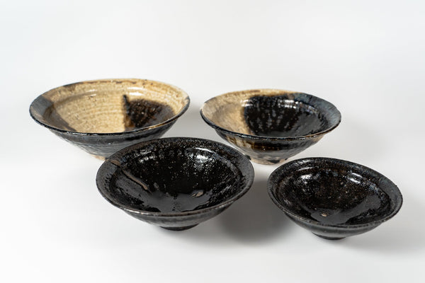 Komon Seji Okuda Asabachi Bowl Small Tessaiyu (iron glaze) - Tetogi