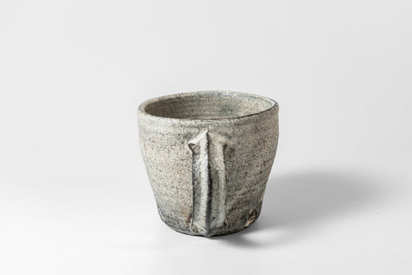 Seji Okuda - Low Mug Kohiki Haiyu (white slip glaze & ash glaze) - Tetogi