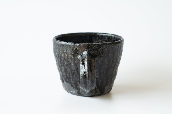 Seji Okuda - Low Mug Kuro Haiyu (black ash glaze) - Tetogi