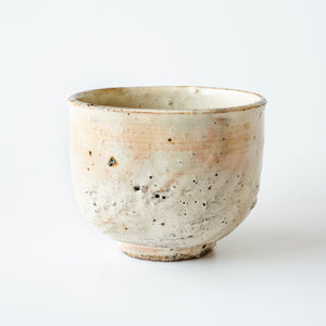 Shinichi Kotsuji - Tsutsu Chawan (tube tea bowl) Haiyugesho (ash glaze) - Tetogi
