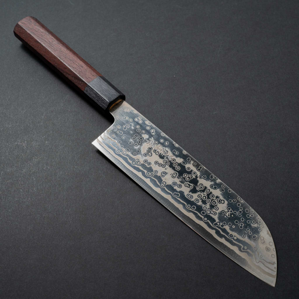 Yoshida Hamono ZDP189 Damascus 180mm Santoku - Tetogi